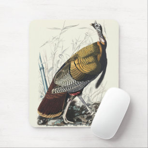 Vintage Audubon Wild Turkey Thanksgiving Decor Art Mouse Pad