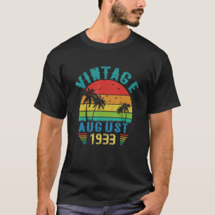 Vintage August 1933 89th Birthday 89 Years Old T-Shirt