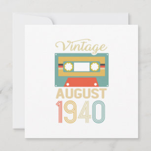 Vintage August 1940 80th Birthday 80 Year Gift Invitation