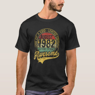 Vintage August 1982 40 Year Born In 1982 40th Birt T-Shirt