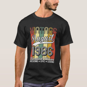 Vintage August 1986 35Th Birthday Limited Edition T-Shirt
