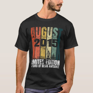 Vintage August 2015 Bday Gifts 5 Years Old 5Th Bir T-Shirt