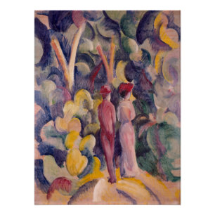 Vintage August Macke Couple on the Forest Track Poster