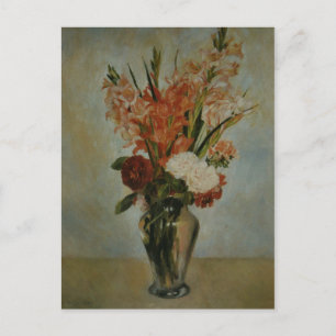 Vintage Auguste Renoir Pink Red Green Gladioli Postcard