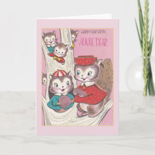 Vintage Auntie Birthday Greeting Card