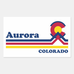Vintage Aurora Colorado Rectangular Sticker