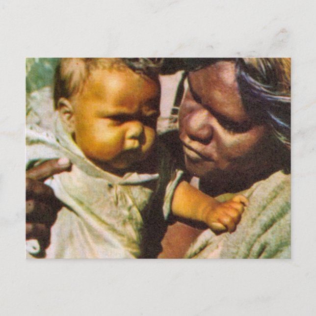 Vintage Australia, Australia,  Indigenous family Postcard (Front)