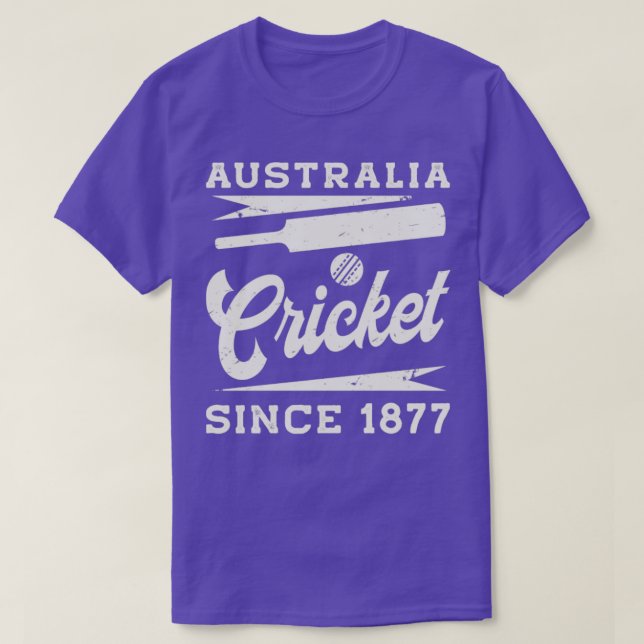 Vintage Australia Cricket Since 1877  T-Shirt (Design Front)