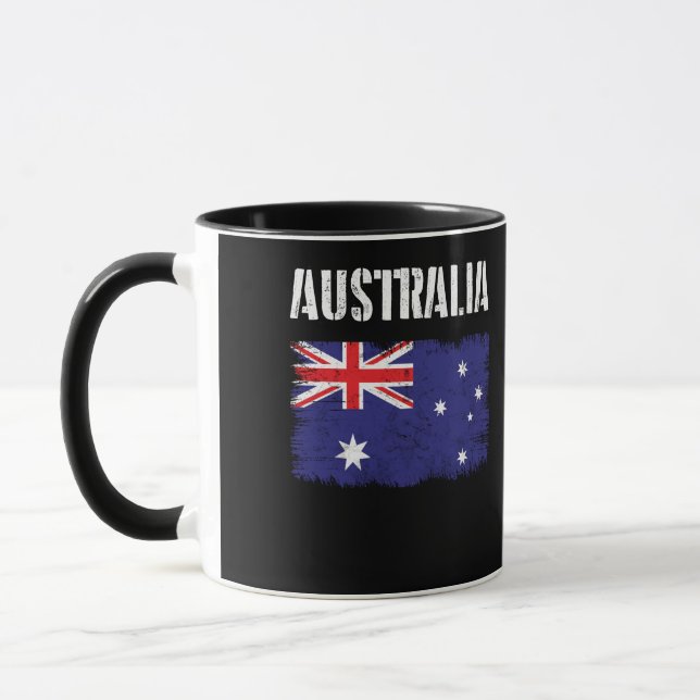 Vintage Australia Flag Pride Mug (Left)
