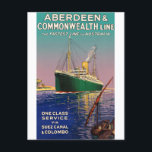 VINTAGE AUSTRALIA OCEAN LINER TRAVEL POSTCARD<br><div class="desc">From the golden age of ocean liner travel; poster for the the Aberdeen Commonwealth Line (circa 1935).</div>
