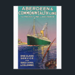 VINTAGE AUSTRALIA OCEAN LINER TRAVEL POSTCARD<br><div class="desc">From the golden age of ocean liner travel; poster for the the Aberdeen Commonwealth Line (circa 1935).</div>