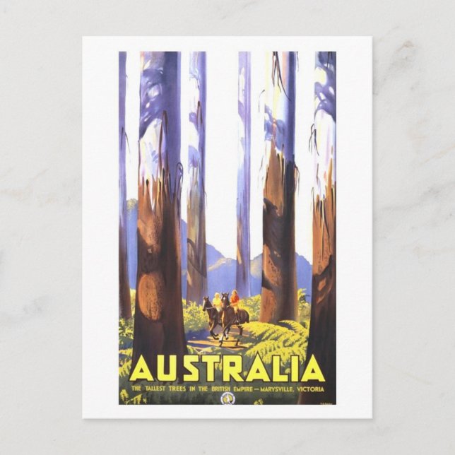 Vintage Australia Travel Poster Postcard (Front)