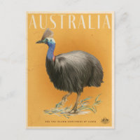 Vintage Australian Cassowary travel poster
