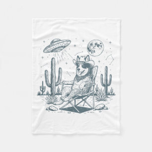 Vintage Australian Cattle Cowboys Ufo Western Funn Fleece Blanket