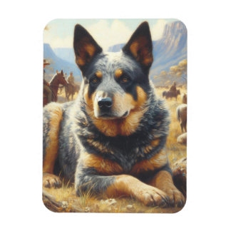 Vintage Australian Cattle Dog Painting Magnet