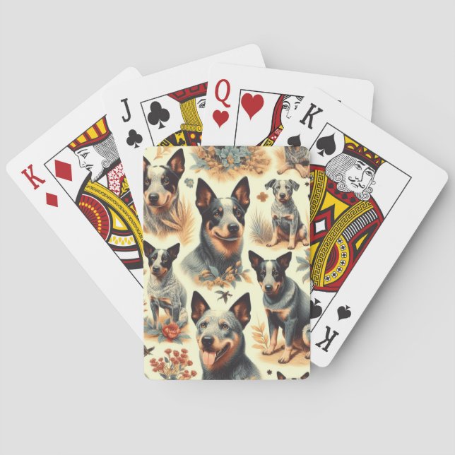 Vintage Australian Cattle  Seamless Playing Cards (Back)