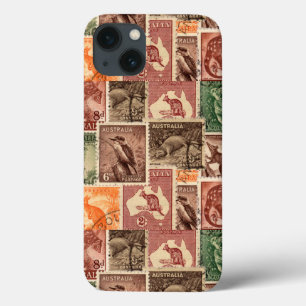 Vintage Australian Postage Stamps Collection iPhone 13 Case