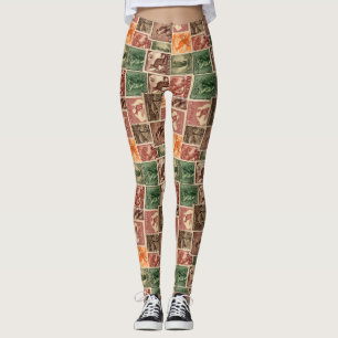 Vintage Australian Postage Stamps Collection Leggings