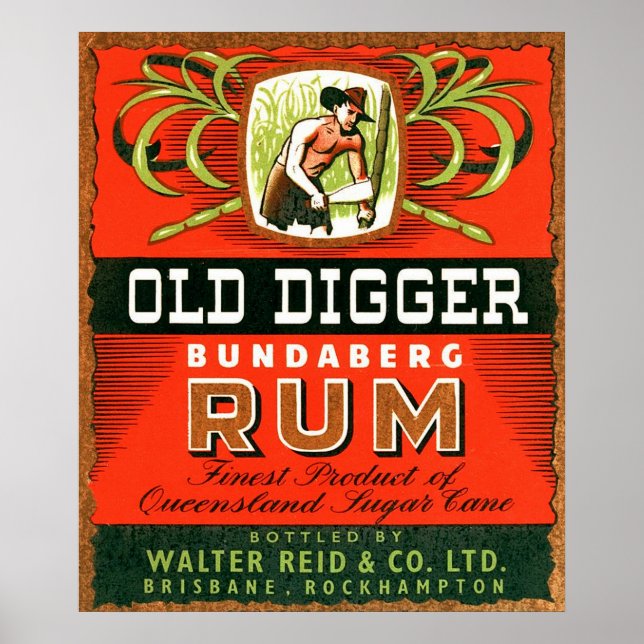 Vintage Australian Rum Advertising. Poster (Front)