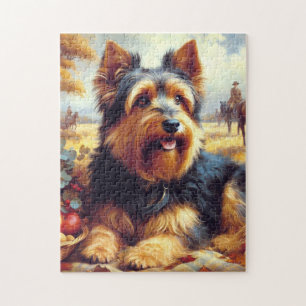 Vintage Australian Terrier Painting Jigsaw Puzzle