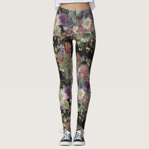 Vintage Australian Wildflowers Leggings
