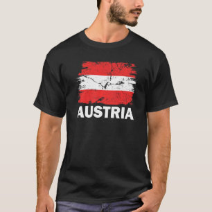 Vintage Austria Austrian Flag Pride Support Austri T-Shirt