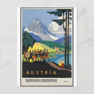 Vintage - Austria Travel Poster Postcard