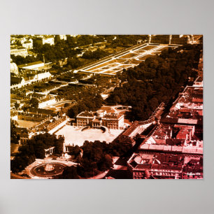 Vintage Austria Vienna Belvedere park overview Poster