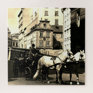 Vintage Austria Vienna Dreimaderlhaus Fiaker Jigsaw Puzzle