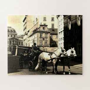 Vintage Austria Vienna Dreimaderlhaus Fiaker Jigsaw Puzzle