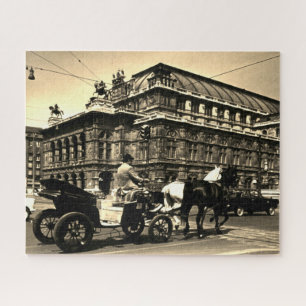 Vintage Austria Vienna Fiaker Staatsoper opera Jigsaw Puzzle