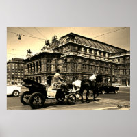 Vintage Austria Vienna Fiaker Staatsoper opera