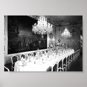 Vintage Austria Vienna Hofburg palace Dining room Poster