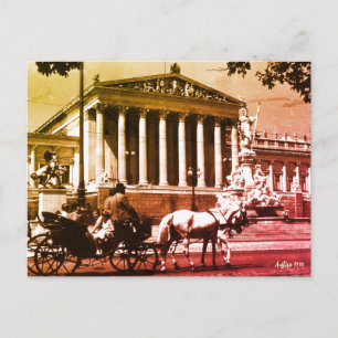 Vintage Austria Vienna parliament Postcard
