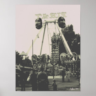 Vintage Austria Vienna Prater amusement park Poster
