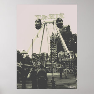 Vintage Austria Vienna Prater amusement park Poster