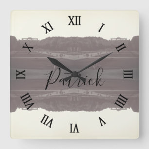 Vintage Austria Vienna Schonbrunn Gardens Large Cl Square Wall Clock