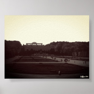 Vintage Austria Vienna Schonbrunn Gardens Poster