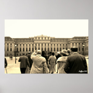 Vintage Austria Vienna Schonbrunn houses Poster