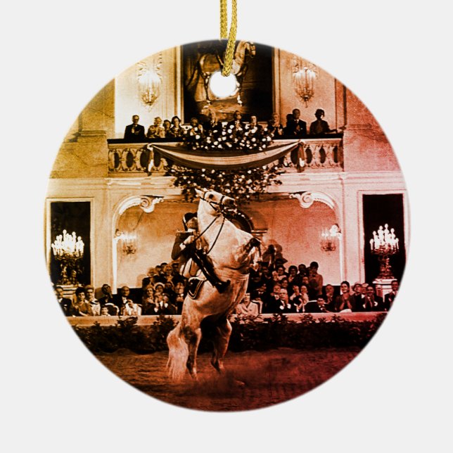 Vintage Austria Vienna Spanish Courbette Ceramic Ornament (Front)