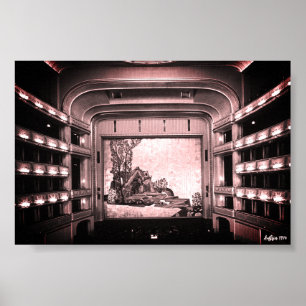 Vintage Austria Vienna Staatsoper opera inside Poster