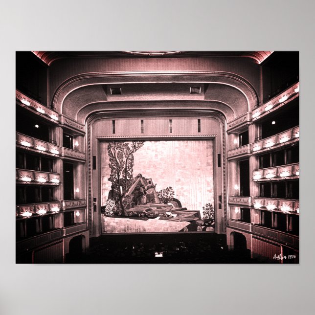 Vintage Austria Vienna Staatsoper opera inside Poster (Front)