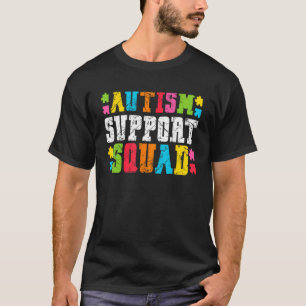Vintage Autism Awareness Autism Squad Support Team T-Shirt