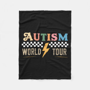 Vintage Autism World Tour Autism Awareness Month M Fleece Blanket