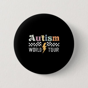Vintage Autism World Tour Support Autism Awareness 6 Cm Round Badge