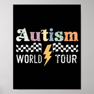 Vintage Autism World Tour Support Autism Awareness Poster