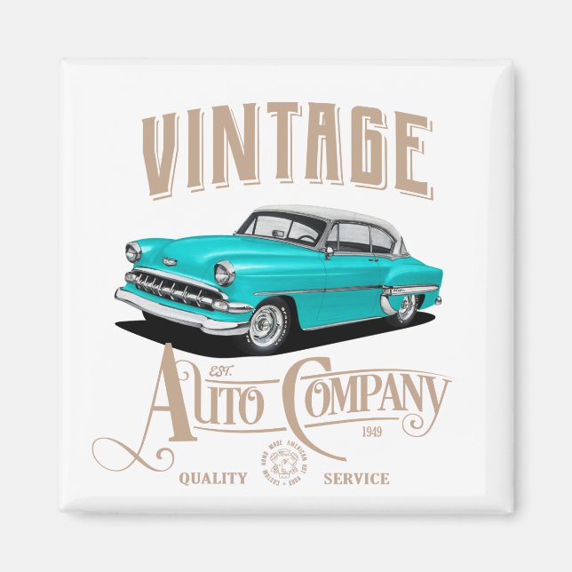 vintage auto company magnet (Front)