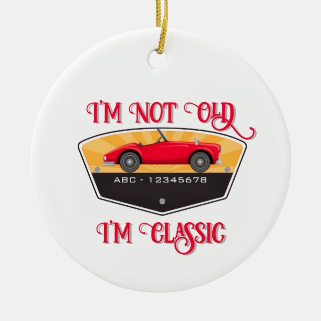 Vintage Auto Enthusiast Ceramic Ornament (Front)