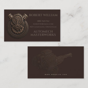 Vintage Auto Mechanic & Car Engine Mechanic Repair Business Card