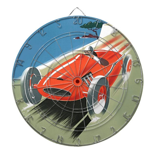 Vintage Auto Racing Dartboard (Front)